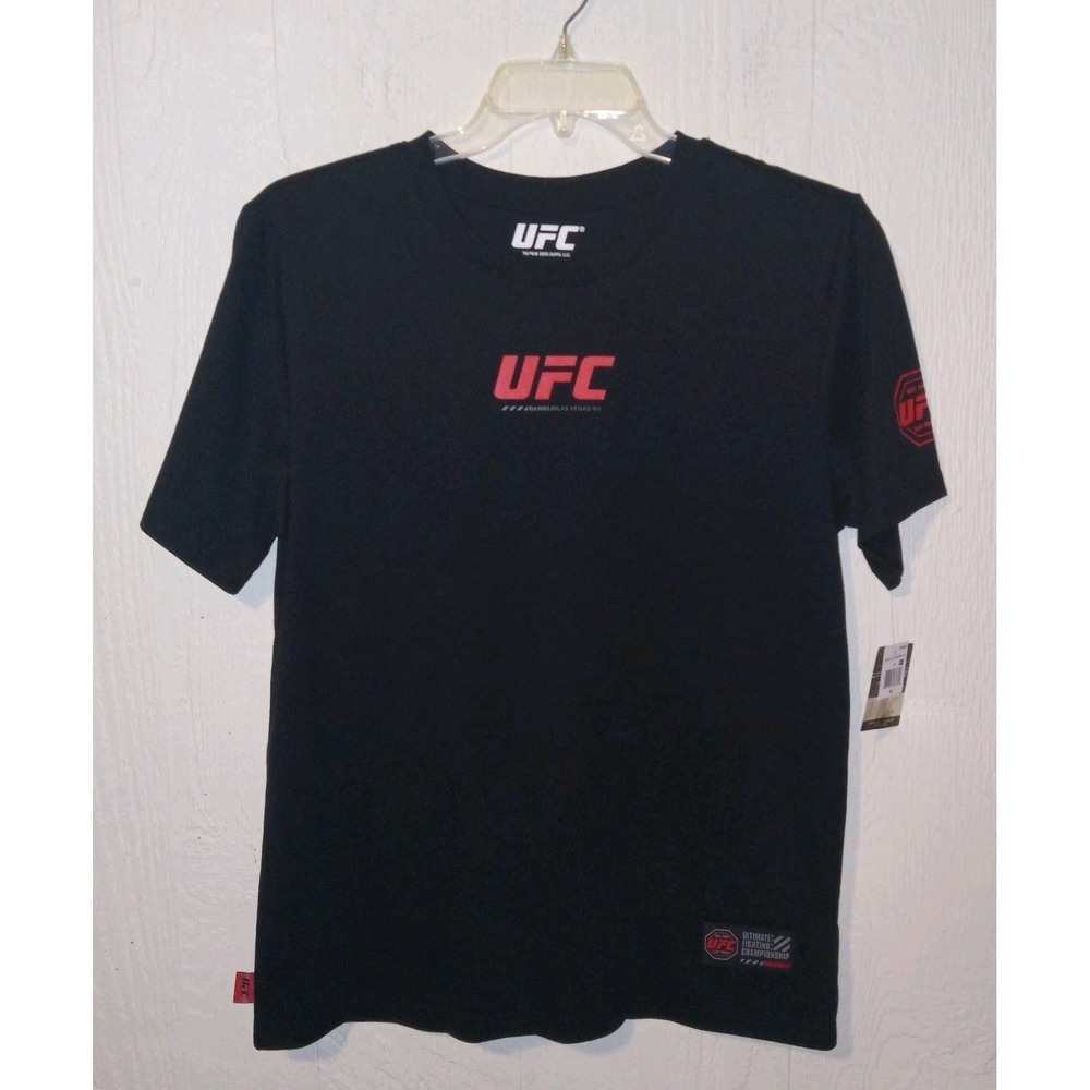 UFC Graphic T-Shirt Mens Size M Black Red Logo MMA Short Sleeve Tee NEW